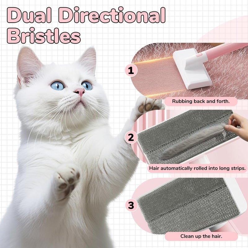HASTHIP ® 2-Way Pet Hair Remover - Slide Action Fur Collector for Furniture, Bedding & Clothing Non-Abrasive Fabric Shaver & Lint Brush Hair Removal Tool - Image 3
