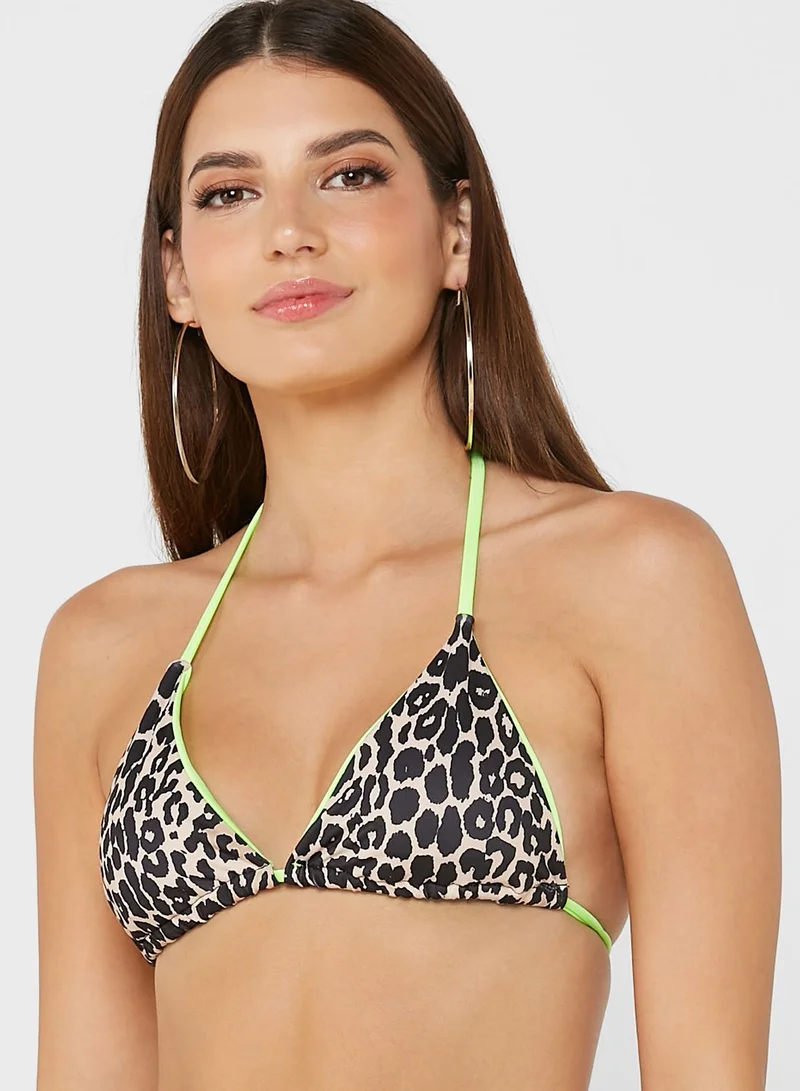 Coconut Cove Animal Printed Halter Neck Bikini