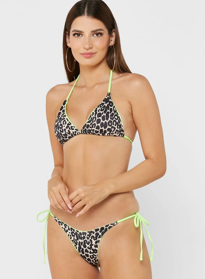 Coconut Cove Animal Printed Halter Neck Bikini