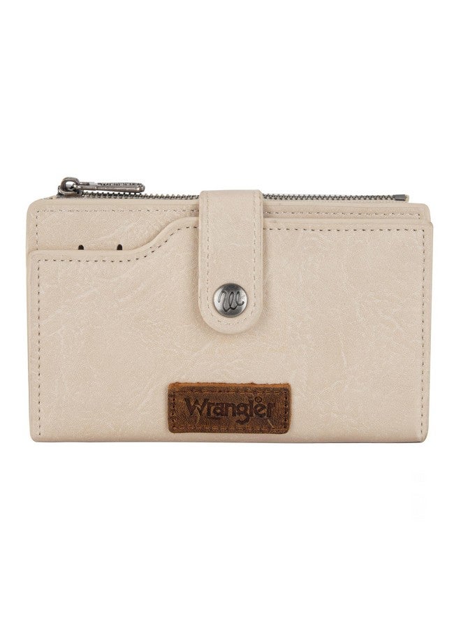 Wrangler Wallet For Women Bifold Card Holder With Zipper Pocket Ladies Clutch Purse With Id Window - Image 1