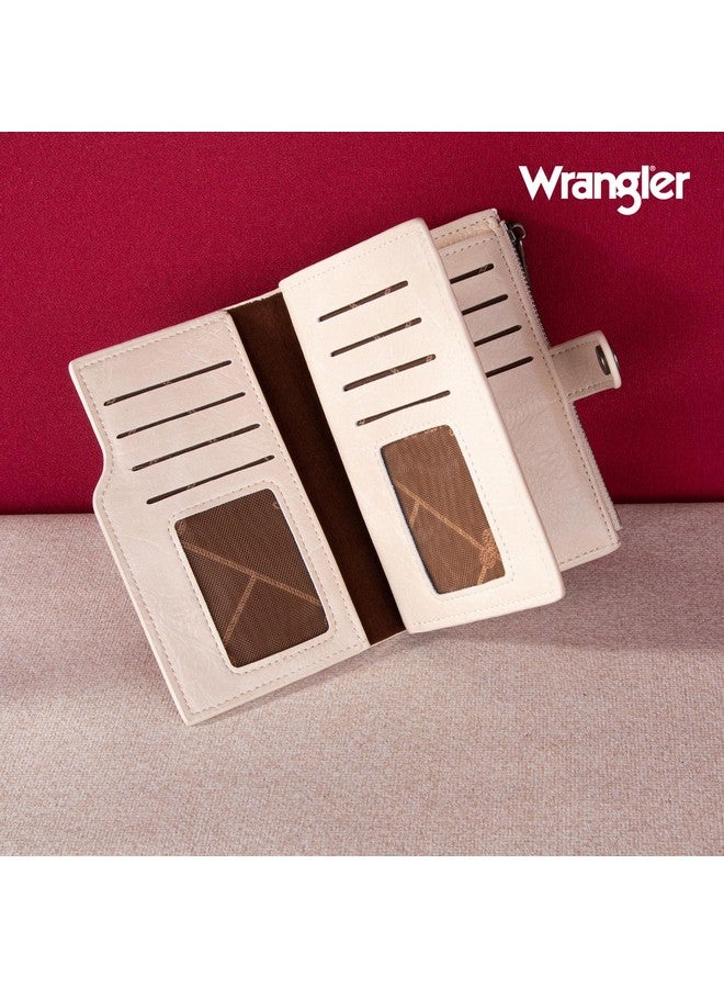 Wrangler Wallet For Women Bifold Card Holder With Zipper Pocket Ladies Clutch Purse With Id Window - Image 2