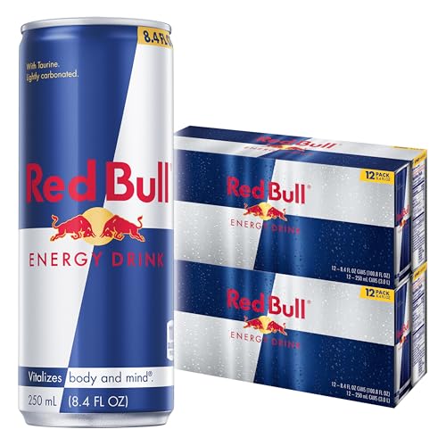 Red Bull Energy Drink with 80mg Caffeine plus Taurine & B Vitamins, 8.4 Fl Oz, 2 Packs of 12 Cans (Pack of 24) - Image 1