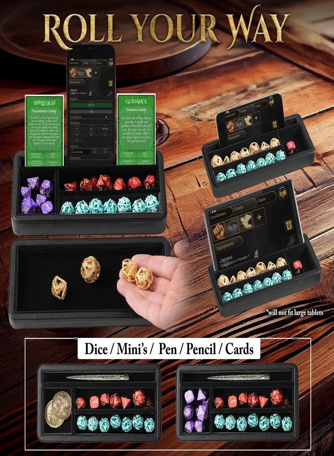 Soar Forge Premium Dice Box - Dragon-Designed, Magnetic Lid & Felt-Lined Tray for DND & RPG - Phone/Pen Slot, 8.78 x 4.09 x 1.57 inches - Image 5