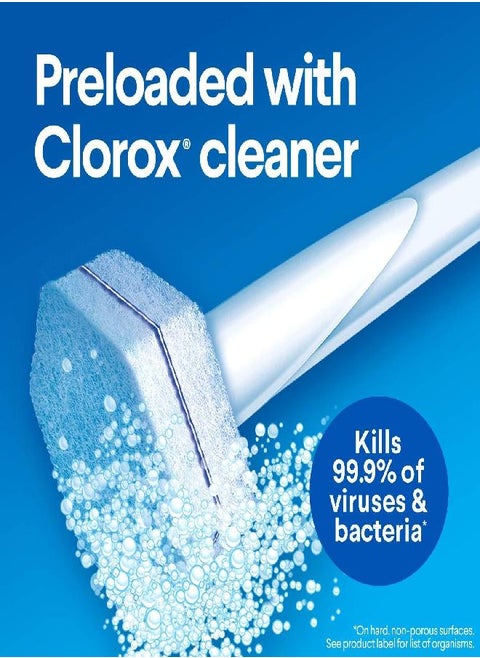 Clorox Toilet Wand Disinfecting Refills, Toilet and Bathroom Cleaning, Toilet Brush Heads, Disposable Wand Heads, Blue Original, 30 Count