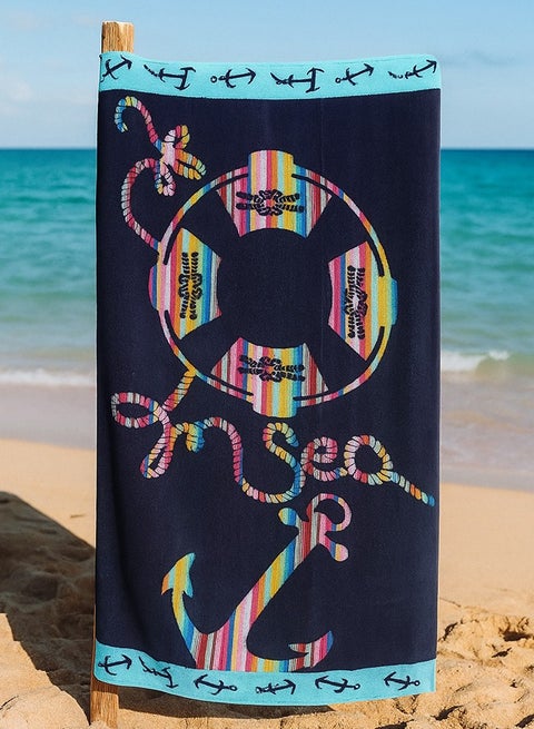 Snooze Beach towel, 170*90 cm, anchor design