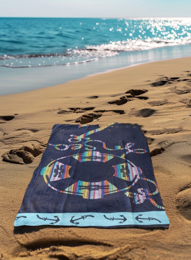 snooze Snooze Beach towel, 170*90 cm, anchor design  - Image 4