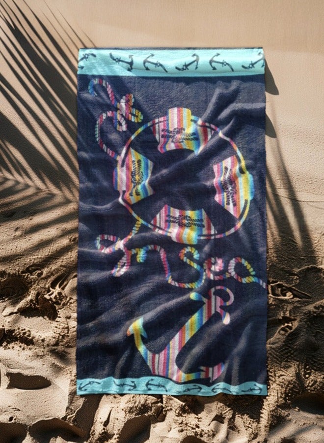 snooze Snooze Beach towel, 170*90 cm, anchor design  - Image 2