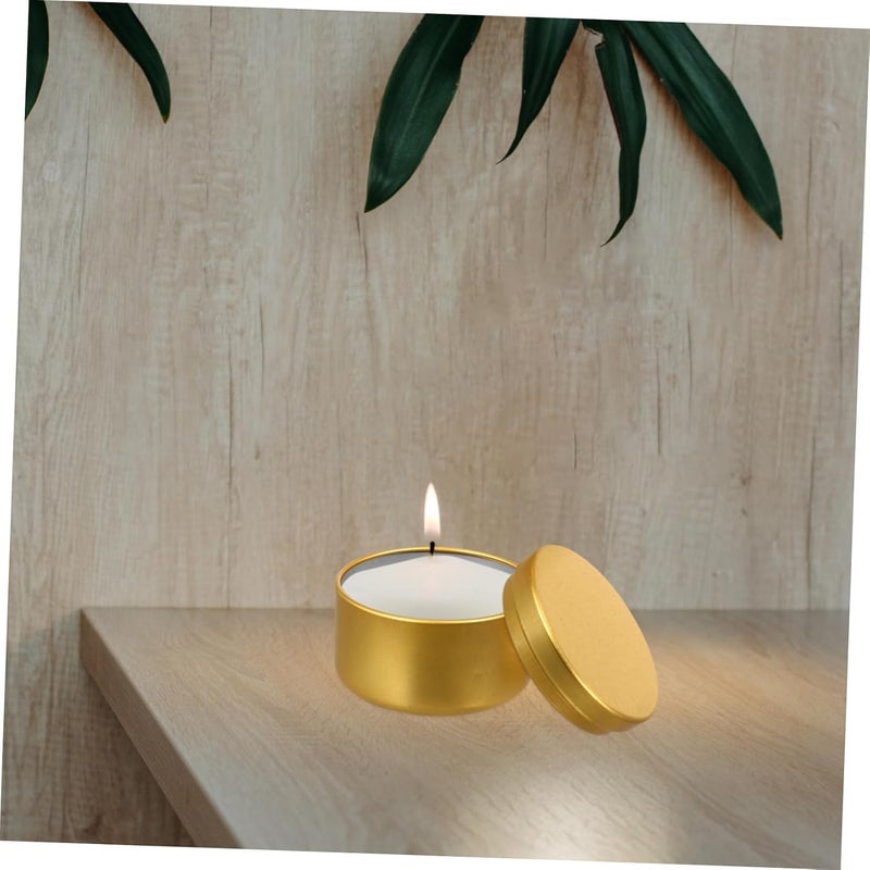 Gadpiparty 24 Pcs Aluminum Candle Storage Tins for Candle Making and Crafts Compact Round Metal Jars for DIY Wax Balms Spices Travel and Small Item Organization - Image 3