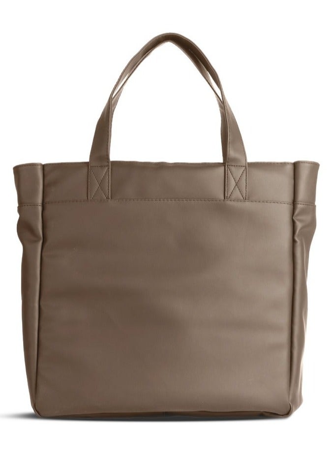 Ar supply AR Tote Bag by Arij Bags | Large Tote Bag for Laptop and Daily Use, Detachable and Adjustable Crossbody Strap, Spacious Main Compartment, Laptop Pocket, Multiple Inner Pockets and Quick Access Front Pocket (39 × 38 × 12 cm) (Coffee) - Image 4