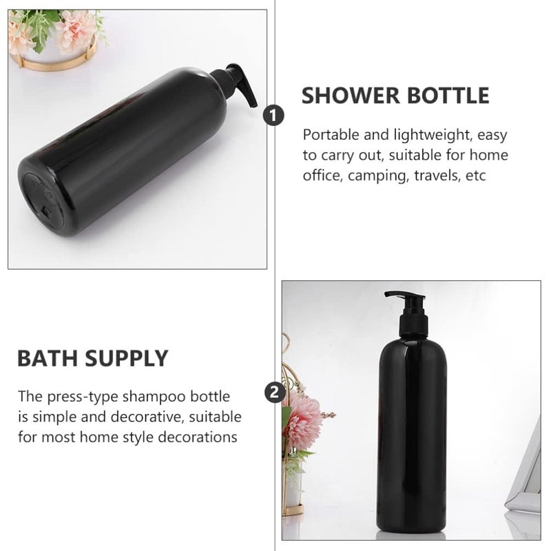Forest Clay Black Refillable Pump Bottle Soap Dispenser for Shampoo Conditioner Body Wash Bathroom Decor 500 ml Pack of 2 - Image 2