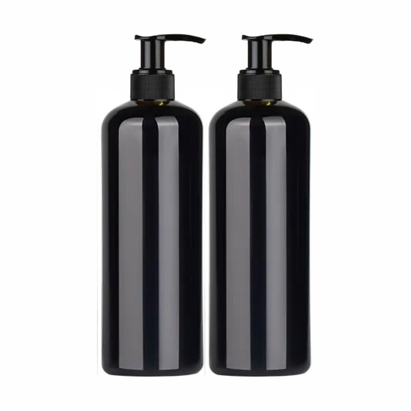 Forest Clay Black Refillable Pump Bottle Soap Dispenser for Shampoo Conditioner Body Wash Bathroom Decor 500 ml Pack of 2 - Image 1