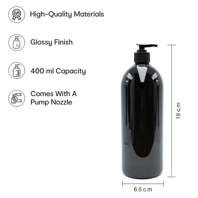 Forest Clay Black Refillable Pump Bottle Soap Dispenser for Shampoo Conditioner Body Wash Bathroom Decor 500 ml Pack of 2 - Image 5