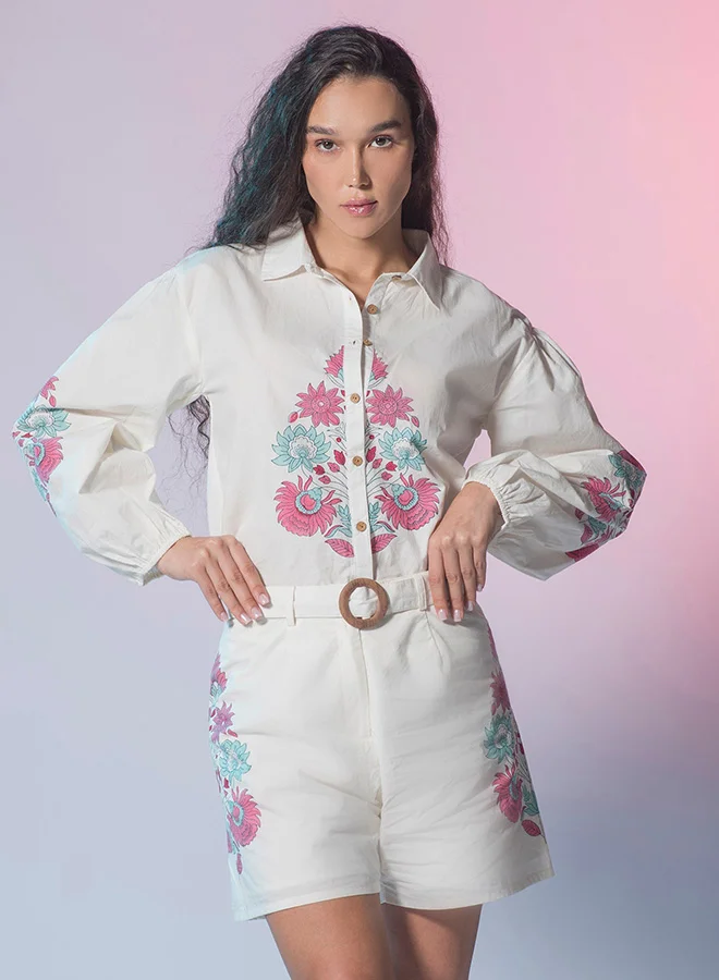 Virgio VIRGIO 100% Cotton Jaipur Block Print Long Shirt