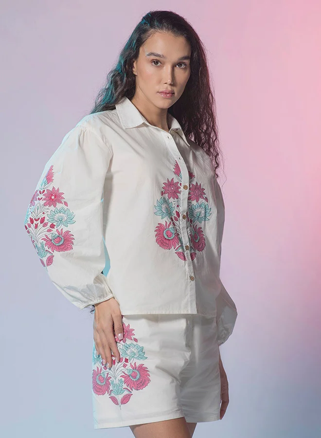 Virgio VIRGIO 100% Cotton Jaipur Block Print Long Shirt