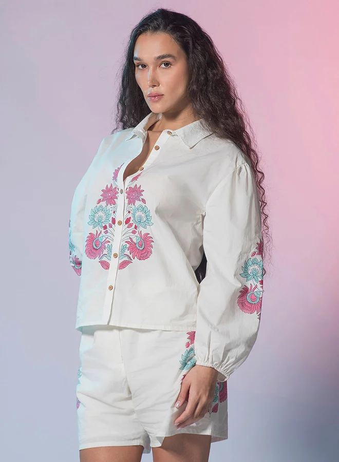 Virgio VIRGIO 100% Cotton Jaipur Block Print Long Shirt