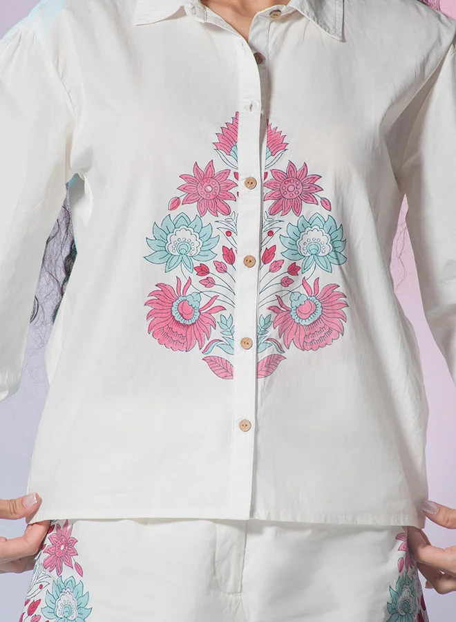 Virgio VIRGIO 100% Cotton Jaipur Block Print Long Shirt