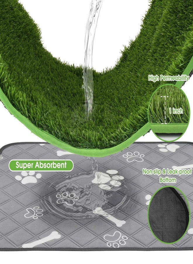 Micnaron Dog Grass Pad with Washable Pee Pad - 28"x18" Artificial Grass Puppy Training Mat, Non-Slip & Super Absorbent, Reusable Indoor/Outdoor Potty Solution for Small/Medium Dogs - Image 5