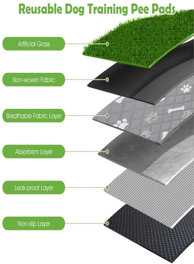 Micnaron Dog Grass Pad with Washable Pee Pad - 28"x18" Artificial Grass Puppy Training Mat, Non-Slip & Super Absorbent, Reusable Indoor/Outdoor Potty Solution for Small/Medium Dogs - Image 4