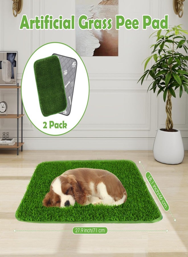 Micnaron Dog Grass Pad with Washable Pee Pad - 28"x18" Artificial Grass Puppy Training Mat, Non-Slip & Super Absorbent, Reusable Indoor/Outdoor Potty Solution for Small/Medium Dogs - Image 2