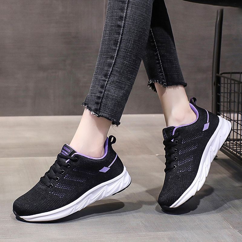 Women'S Shoes Spring Lightweight Mother Sneaker Shock Absorbing Running Shoes Black Soft Sole Long Station Work Shoes - Image 3