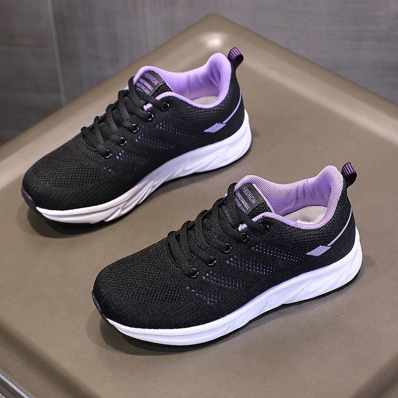 Women'S Shoes Spring Lightweight Mother Sneaker Shock Absorbing Running Shoes Black Soft Sole Long Station Work Shoes - Image 2
