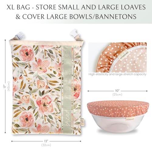 Nectar & Nest Bread Baker Set, Reusable Beeswax Bread Bags for Homemade Bread, Sourdough Bag, Organic Cotton Beeswax Bowl Cover, Limited-Edition Artist Series - Image 4