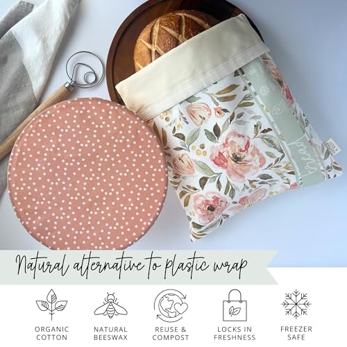 Nectar & Nest Bread Baker Set, Reusable Beeswax Bread Bags for Homemade Bread, Sourdough Bag, Organic Cotton Beeswax Bowl Cover, Limited-Edition Artist Series - Image 5