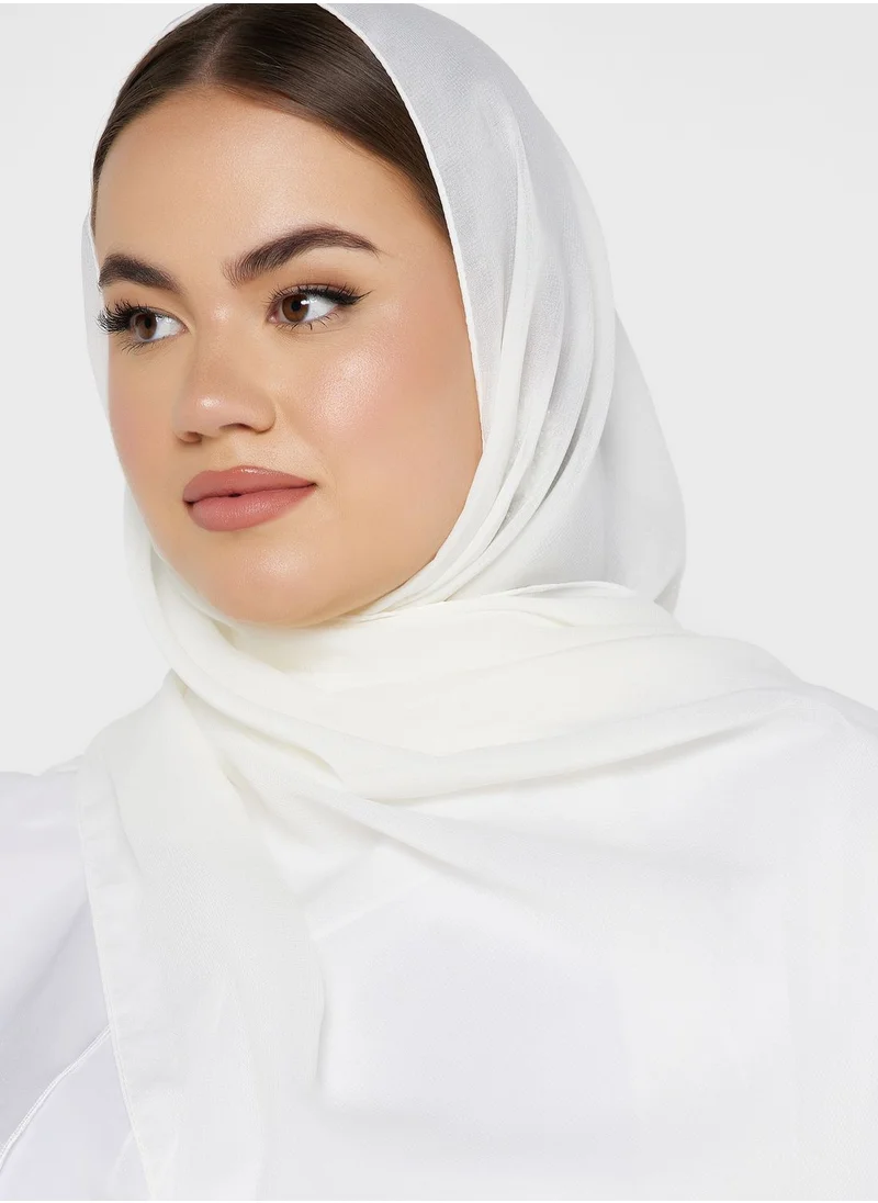 Khizana Plus size flowy two toned abaya with sheila