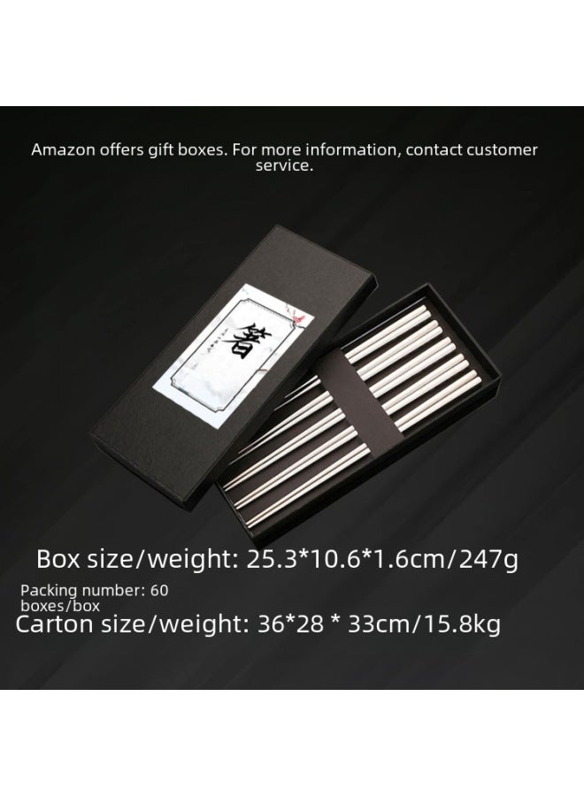 Daily Use Chopsticks Kitchen Utensils Cutlery Set - 9 Pieces Stainless Steel Chopsticks Stand Cleaning Brush-Color:Light Body + Anti-skid 23.5cm  - Image 3
