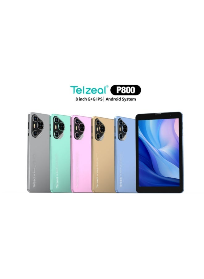 تلزيل تابلت P800 بشاشة 8 بوصات، يعمل بنظام أندرويد 13، بشريحتي اتصال، وذاكرة وصول عشوائي (RAM) سعة 6 جيجابايت، وذاكرة قراءة فقط (ROM) سعة 256 جيجابايت، وشبكة واي فاي 5G، وبطارية 5000 مللي أمبير/ساعة، ولوحة مفاتيح لاسلكية - أخضر - Image 4