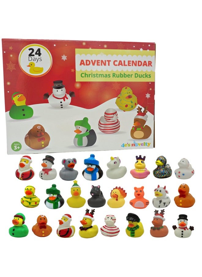 4E's Novelty Christmas Advent Calendar 2024 with Christmas Rubber Ducks for Kids & Toddlers, 24 Days Christmas Countdown Calendar Toy & Gifts for Kids Boys & Girls by 4E's Novelty  - Image 1