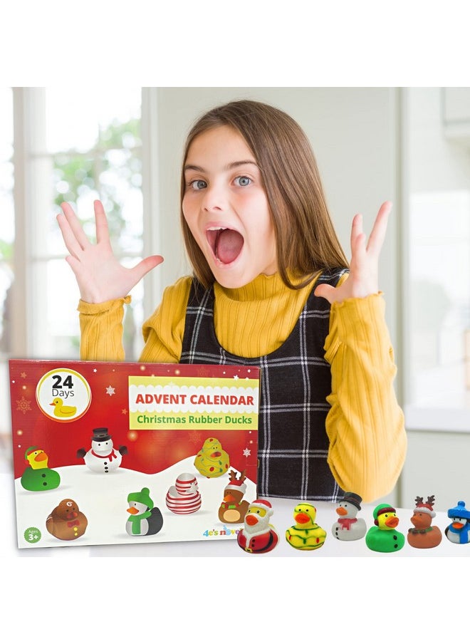 4E's Novelty Christmas Advent Calendar 2024 with Christmas Rubber Ducks for Kids & Toddlers, 24 Days Christmas Countdown Calendar Toy & Gifts for Kids Boys & Girls by 4E's Novelty  - Image 2