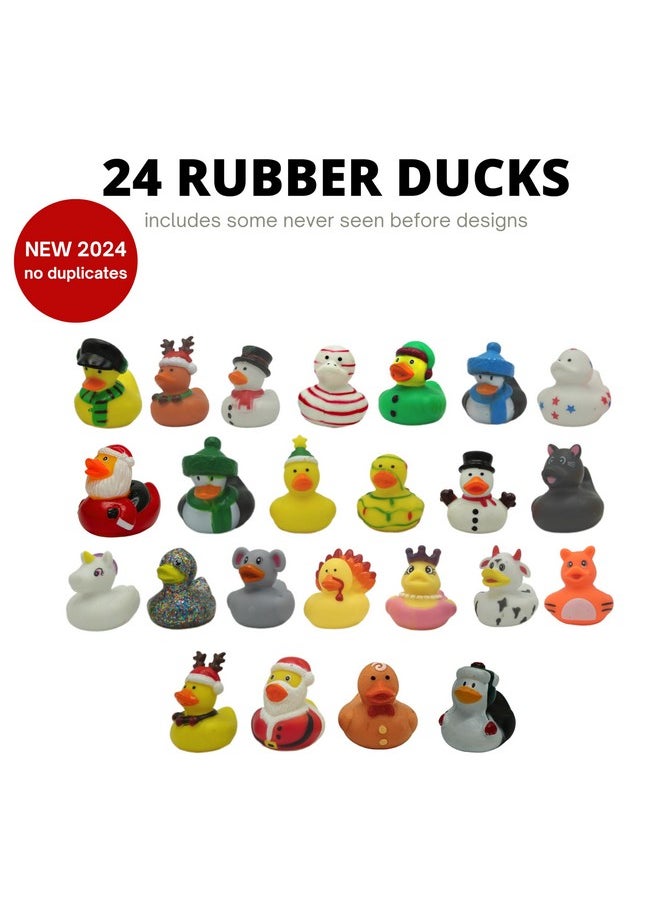 4E's Novelty Christmas Advent Calendar 2024 with Christmas Rubber Ducks for Kids & Toddlers, 24 Days Christmas Countdown Calendar Toy & Gifts for Kids Boys & Girls by 4E's Novelty  - Image 3