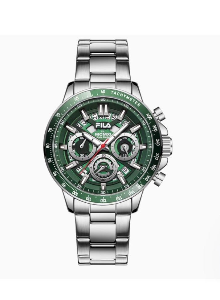 FILA ساعة كرونوغراف ثلاثية العين متعددة الوظائف للرجال، هدية لأصدقاء الذكور - Image 1