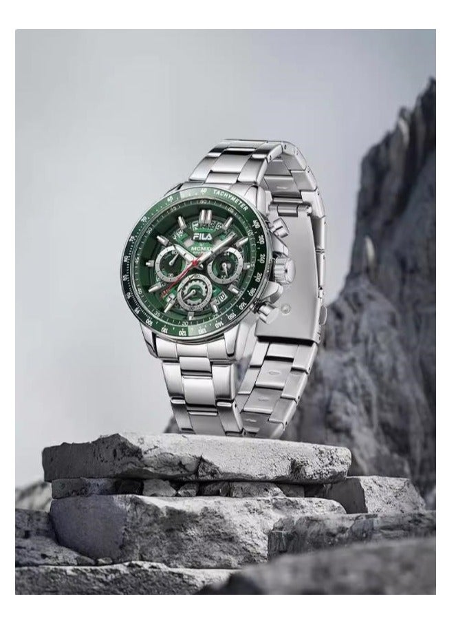 FILA ساعة كرونوغراف ثلاثية العين متعددة الوظائف للرجال، هدية لأصدقاء الذكور - Image 2