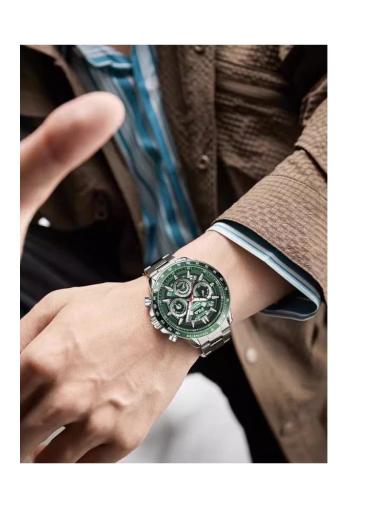 FILA ساعة كرونوغراف ثلاثية العين متعددة الوظائف للرجال، هدية لأصدقاء الذكور - Image 3