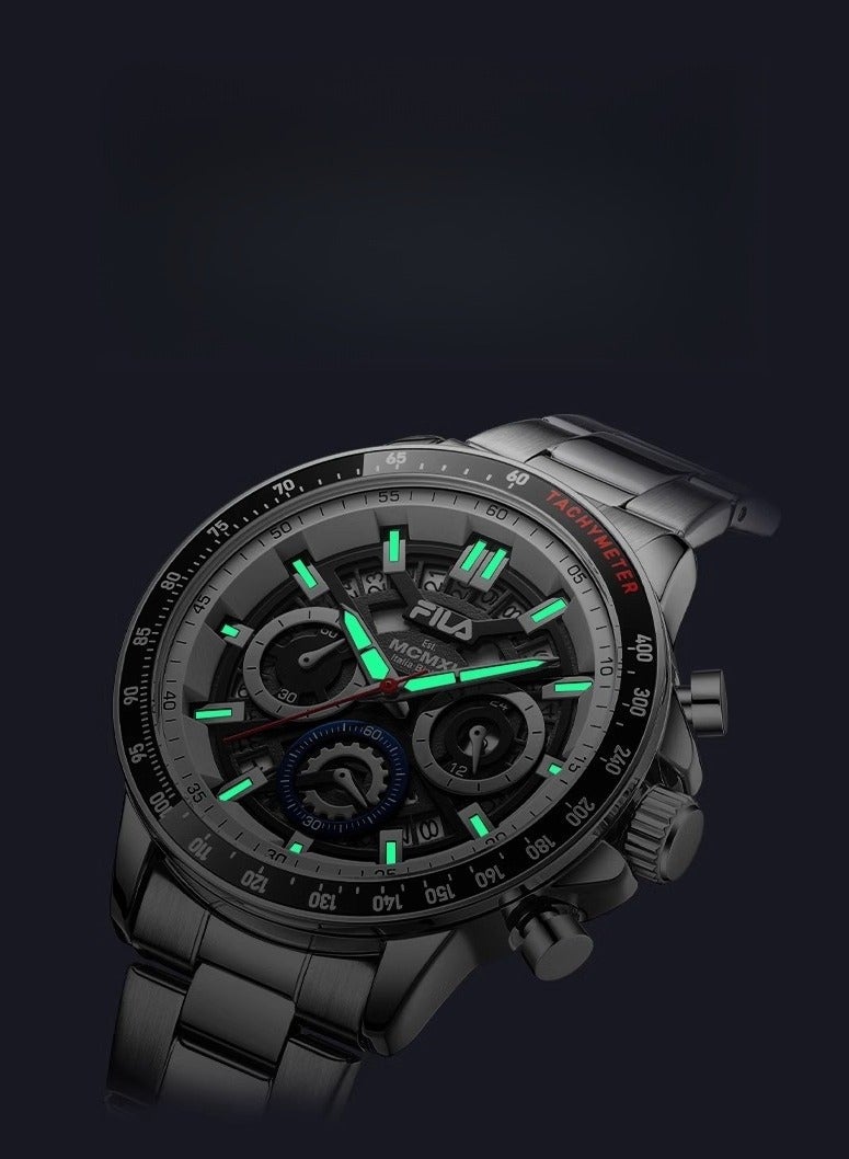 FILA ساعة كرونوغراف ثلاثية العين متعددة الوظائف للرجال، هدية لأصدقاء الذكور - Image 4
