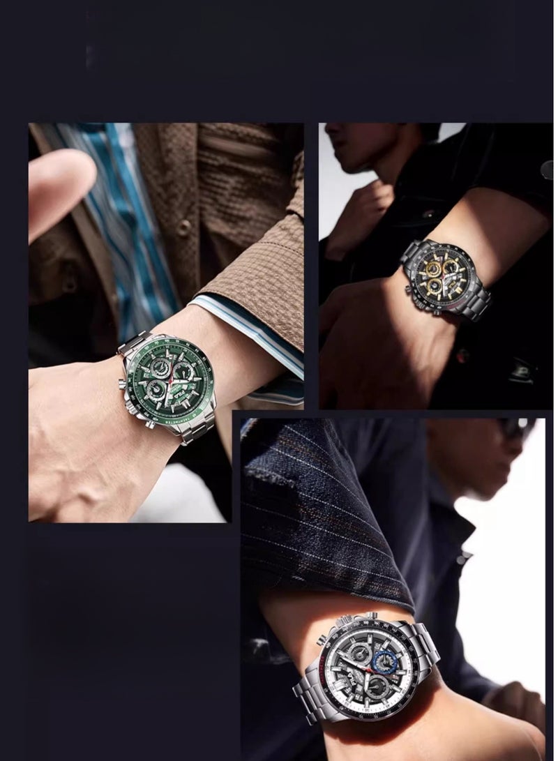 FILA ساعة كرونوغراف ثلاثية العين متعددة الوظائف للرجال، هدية لأصدقاء الذكور - Image 5