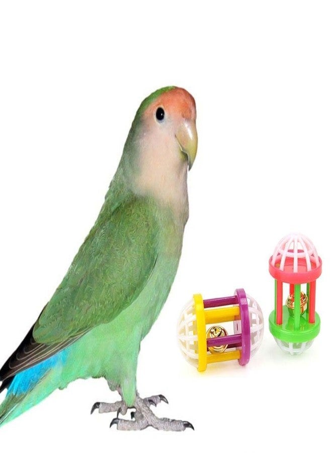 RoverPets Hollow Rolling Bell Ball Parrot Balls Toy Pet Bird Toy Parrot Chew Cage Fun Toys Parakeet Cockatiel Pet Toy for Lovebird Dog Puppy Cat- 2 Pcs Pack (Small, Cylinder & Round Ball) - Image 5
