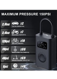Xiaomi Xiaomi Portable Electric Air Compressor 2, Tire Inflator Electric Air Pump for Car Tires, 150 PSI Tire Pump, Cordless Tire Inflation with Digital Tire Pressure Detection for Car, Scooter, Bike, Ball  - Image 2