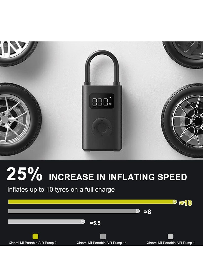 Xiaomi - Xiaomi Portable Electric Air Compressor 2, Tire Inflator Electric Air Pump for Car Tires, 150 PSI Tire Pump, Cordless Tire Inflation with Digital Tire Pressure Detection for Car, Scooter, Bike, Ball - Image 1