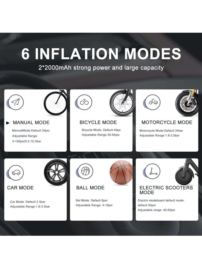 Xiaomi - Xiaomi Portable Electric Air Compressor 2, Tire Inflator Electric Air Pump for Car Tires, 150 PSI Tire Pump, Cordless Tire Inflation with Digital Tire Pressure Detection for Car, Scooter, Bike, Ball - Image 1