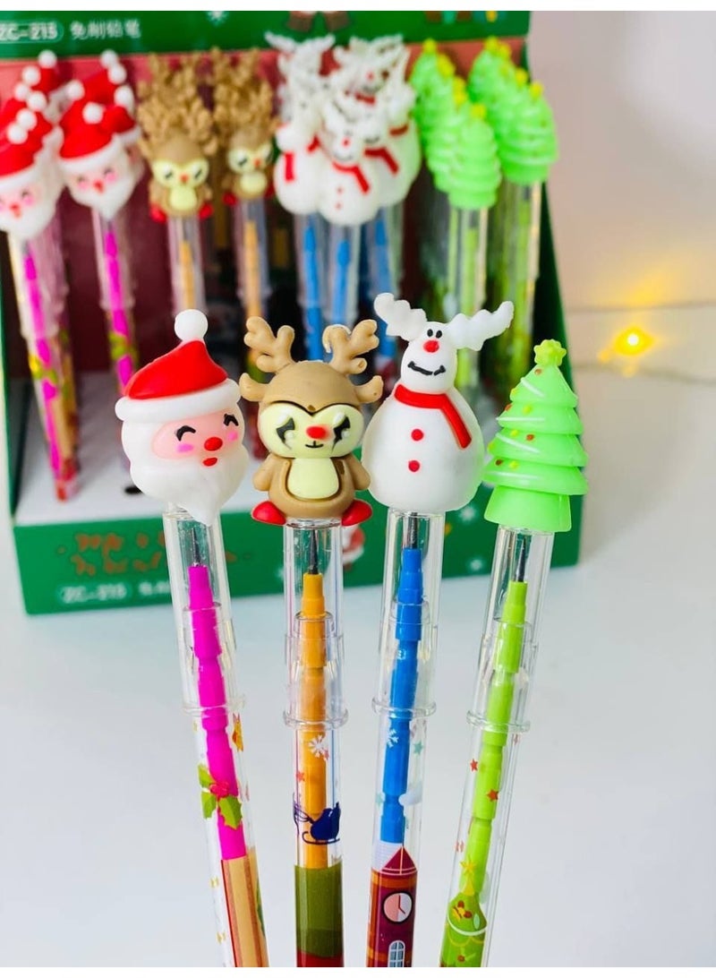 كريسماس زينة  قلم الرصاص  ١١ سن باشكال  الكريسماس المختلفة القلم اللي مبيخلصش  بغطاء  عدد 10 - Image 1