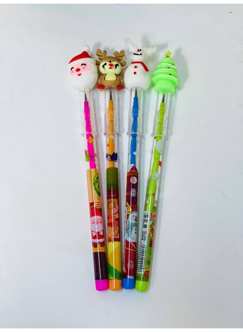 كريسماس زينة  قلم الرصاص  ١١ سن باشكال  الكريسماس المختلفة القلم اللي مبيخلصش  بغطاء  عدد 10 - Image 2