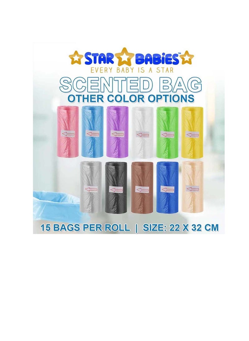 STAR BABiES Star Babies - Combo Pack of 2- Powder Puff  with Disposable Scented Bag (5 Pcs w/Dispenser) - Blue  - Image 4