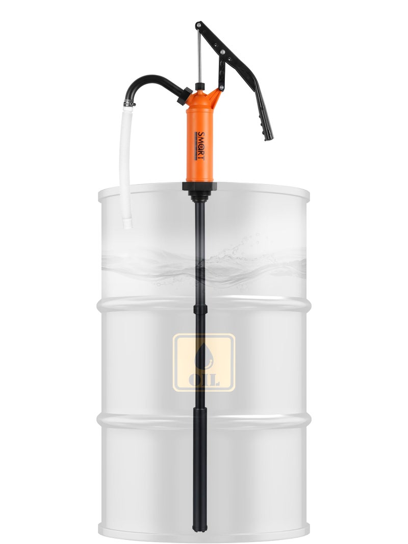 SMART JERRY  55 Gallon Drum Pump  Heavy Duty Manual Rain Barrel Pump for Water DEF  Corrosive Liquids  914 oz per Stroke Lever Action Design  Fits 555 Gallon Drums