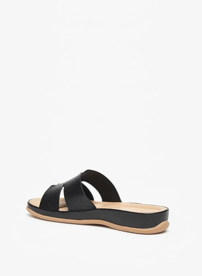 Le Confort Women's Lazer Cut Detail Slip-On Sandals