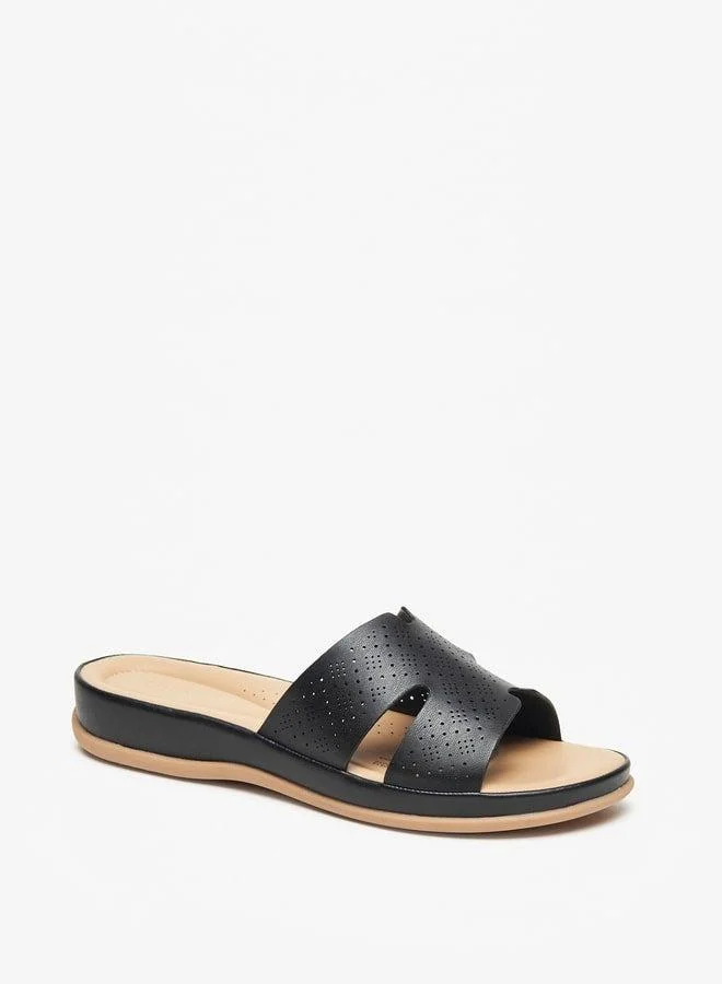 Le Confort Women's Lazer Cut Detail Slip-On Sandals