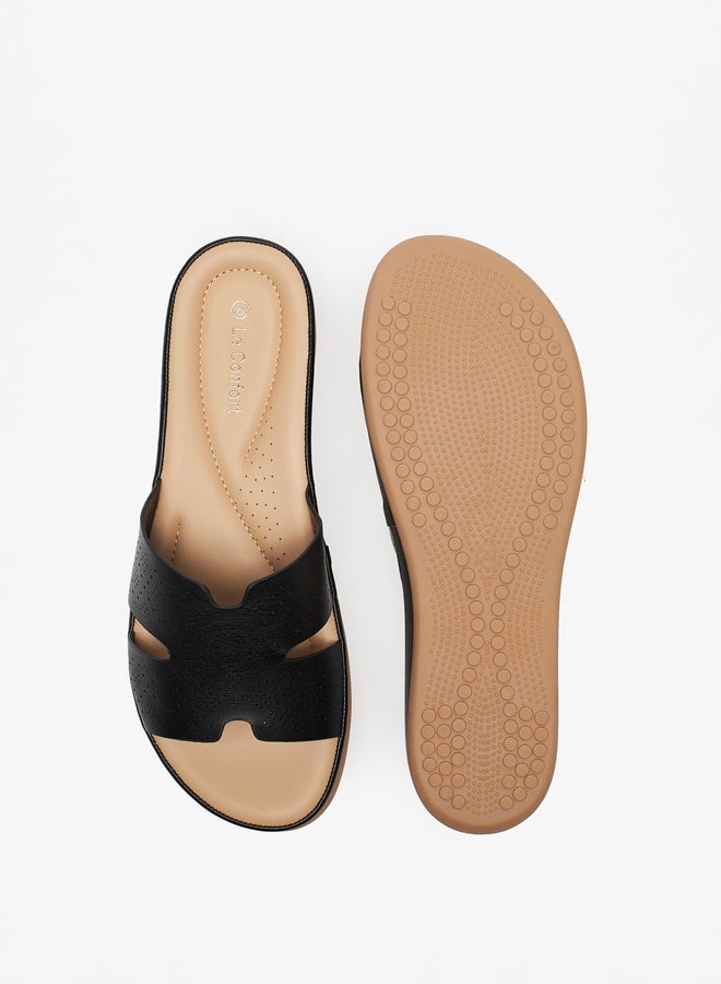 Le Confort Women's Lazer Cut Detail Slip-On Sandals - Image 4
