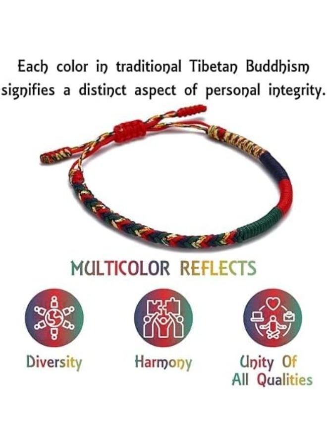 Adjustable Braided Rope Bracelet, Handmade Wristband for Men Women, Multicolor Friendship Jewelry - Image 3